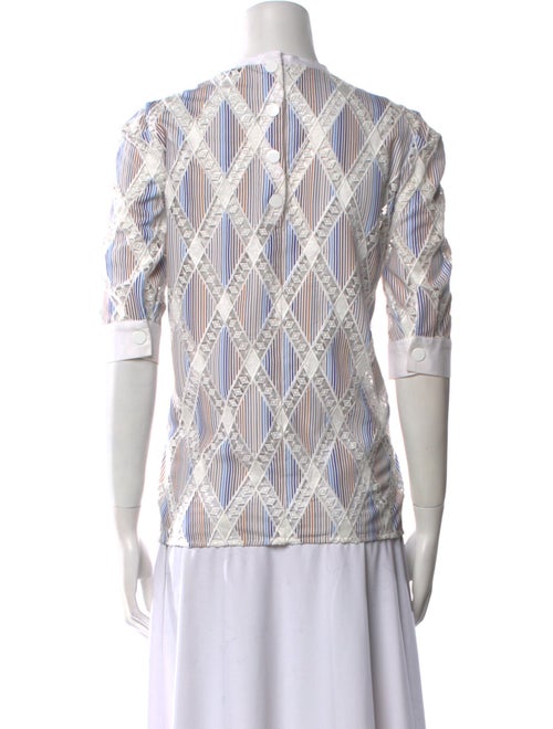 Sandro Printed Crew Neck Blouse