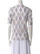 Sandro Printed Crew Neck Blouse