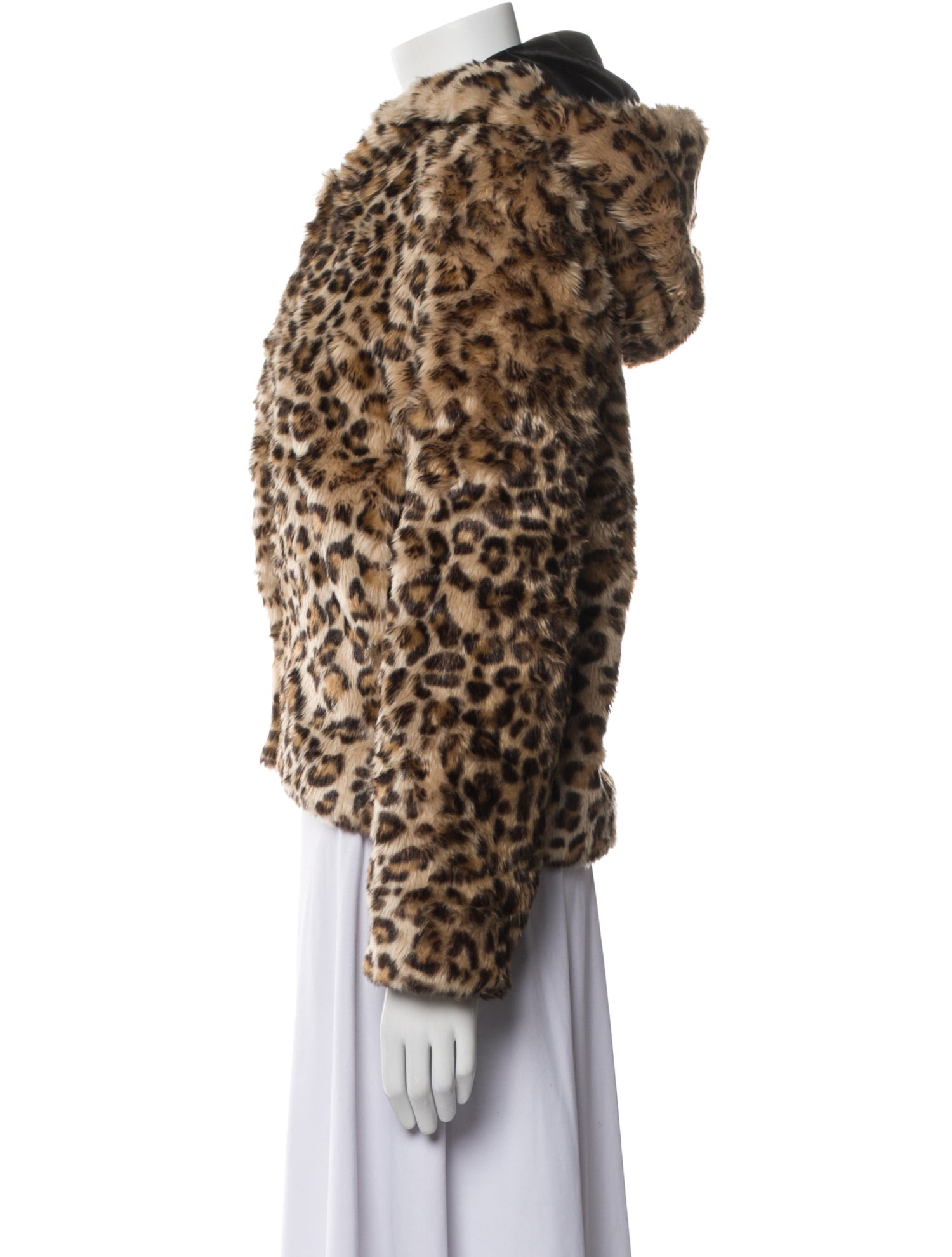 Sandro Animal Print Faux Fur Jacket