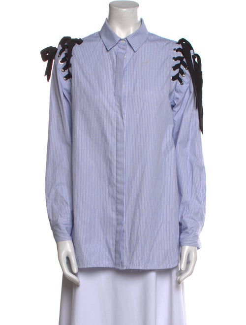 Sandro Striped Long Sleeve Button-Up Top