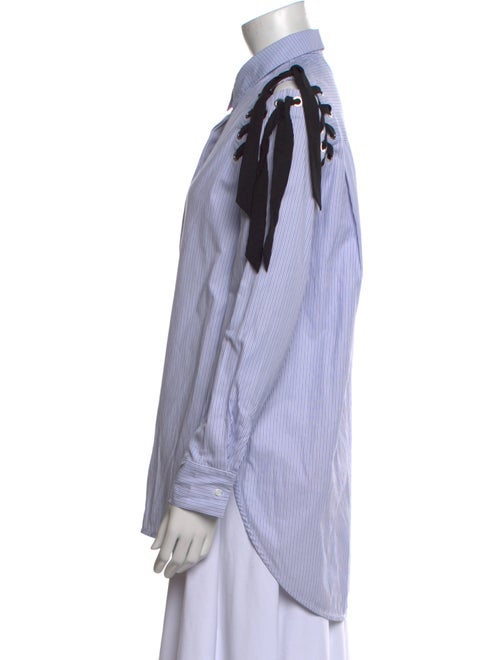 Sandro Striped Long Sleeve Button-Up Top