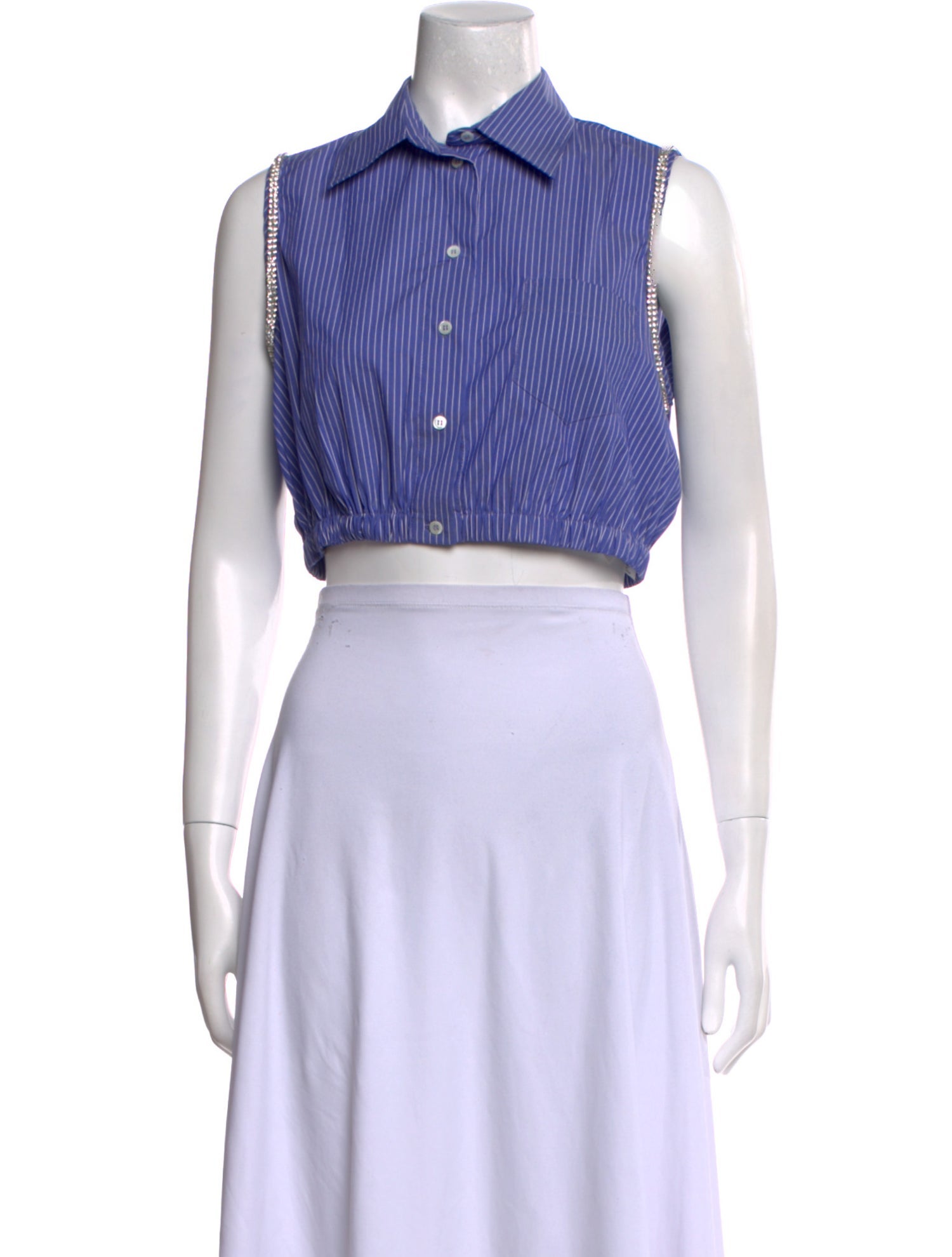 Sandro Striped Sleeveless Crop Top