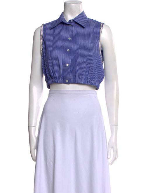 Sandro Striped Sleeveless Crop Top