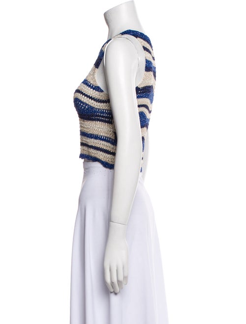 Sandro Striped Scoop Neck Crop Top