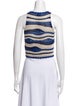 Sandro Striped Scoop Neck Crop Top