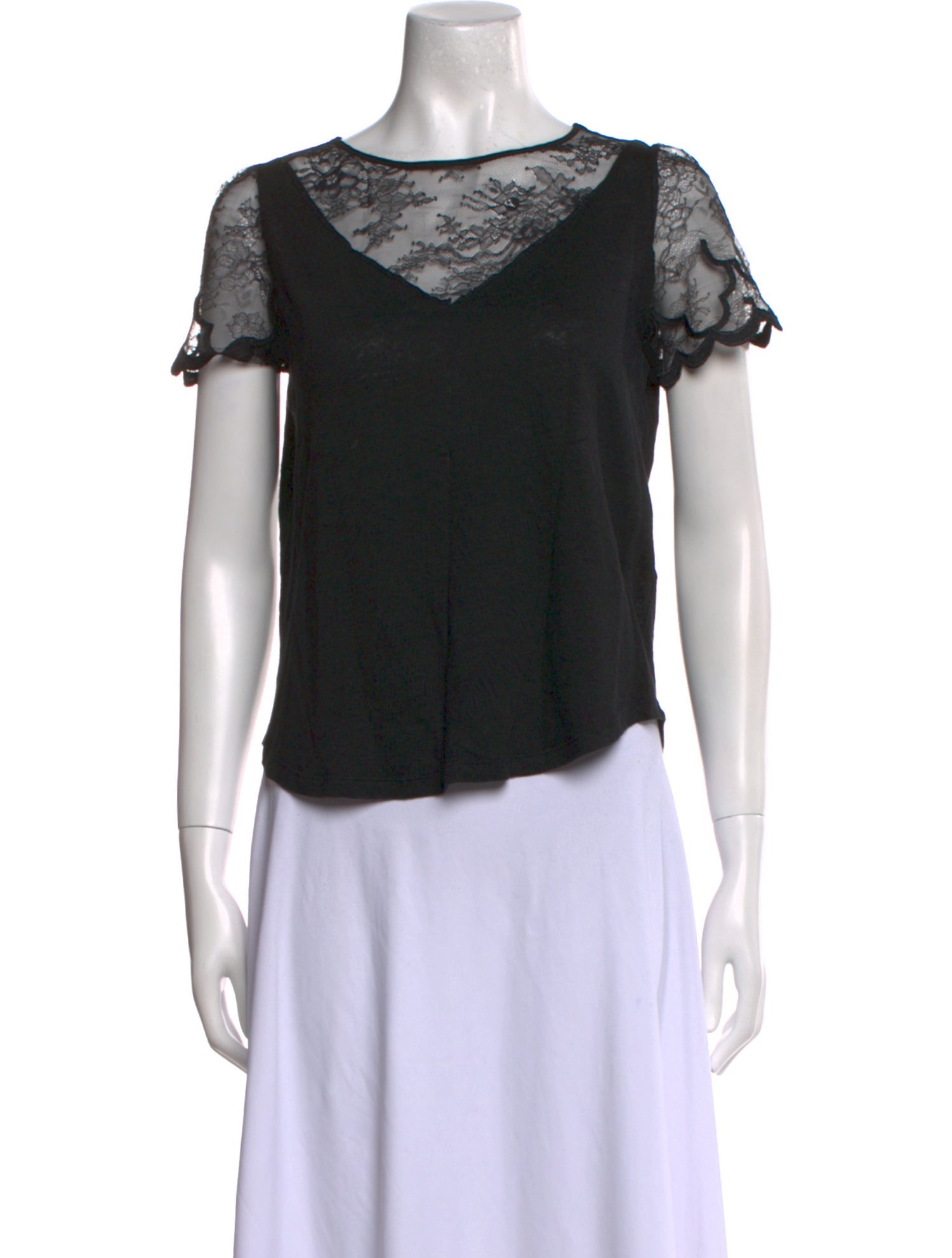 Sandro Linen Bateau Neckline Top