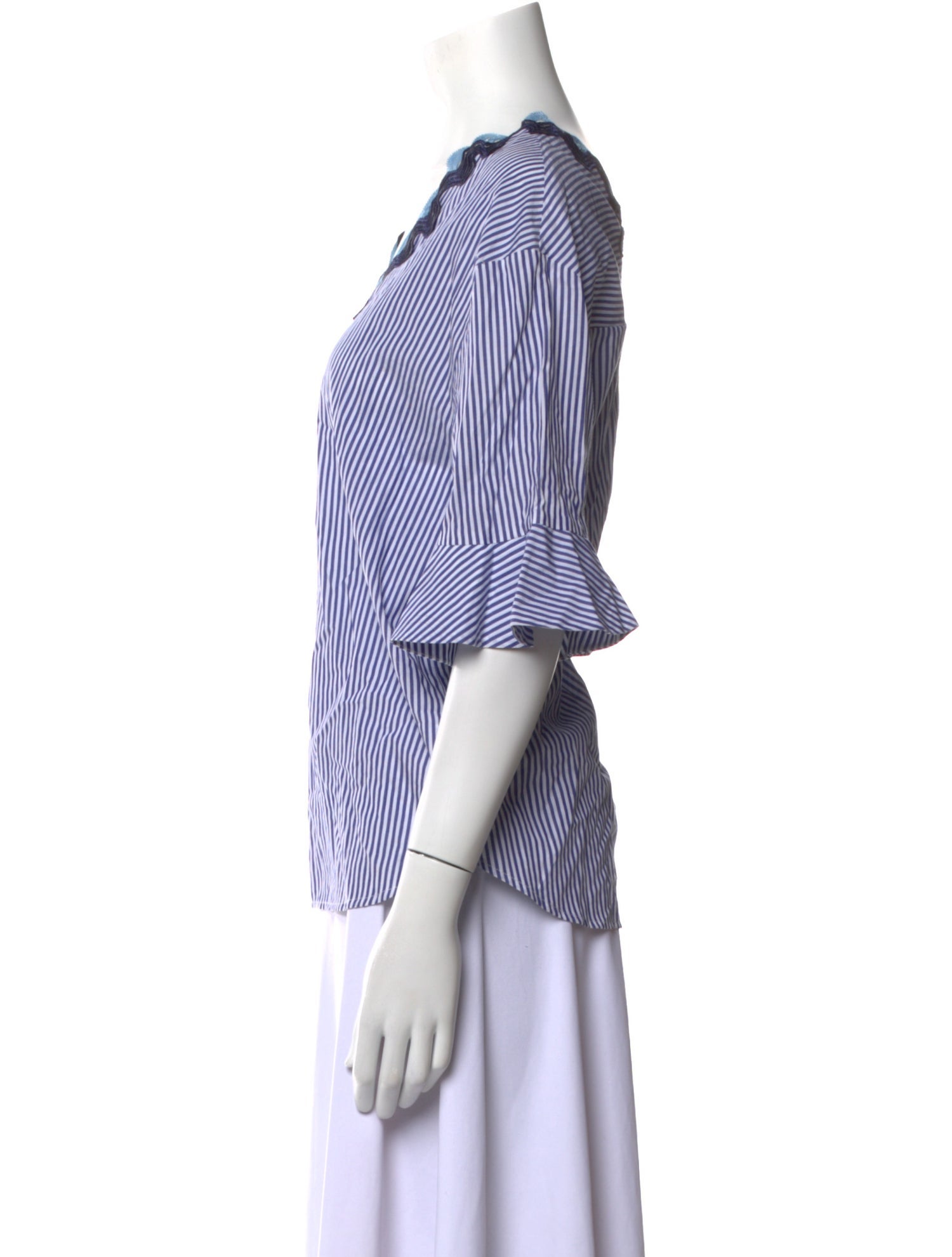 Sandro Striped V-Neck Blouse