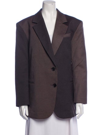 Sandro Plaid Print Blazer