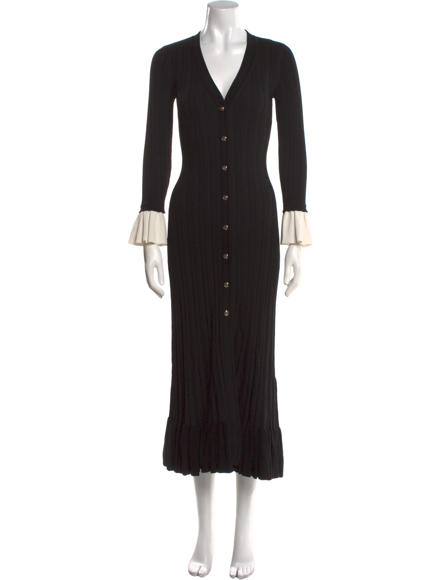 Sandro V-Neck Long Dress