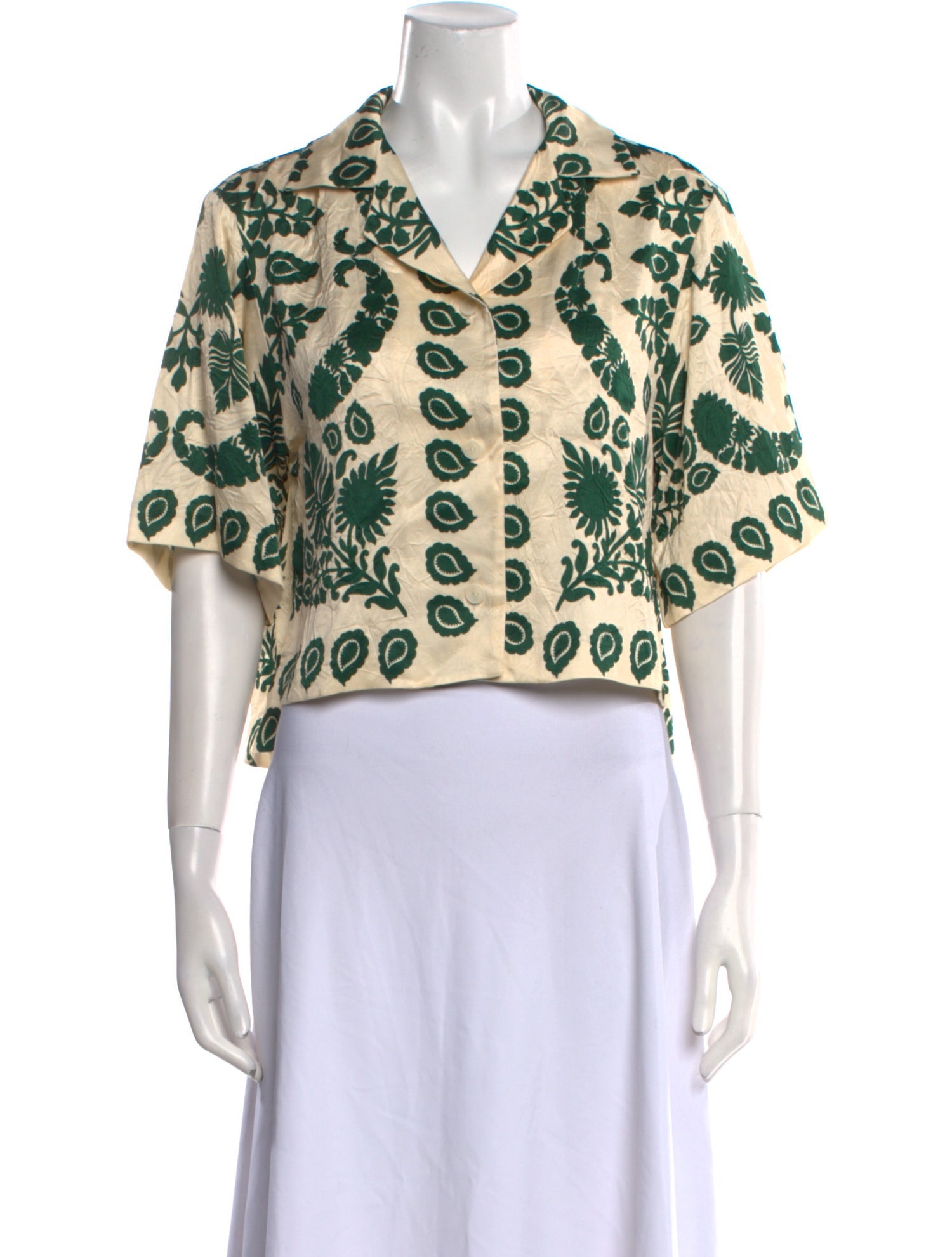 Sandro Printed Short Sleeve Crop Top w/ Tags