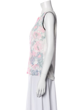 Sandro Floral Print Scoop Neck Top