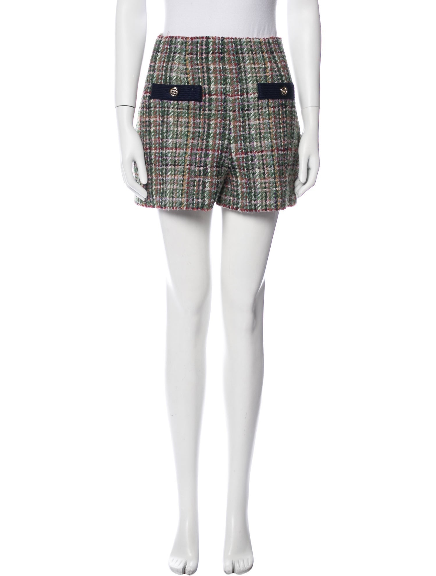 Sandro Tweed Pattern Mini Shorts