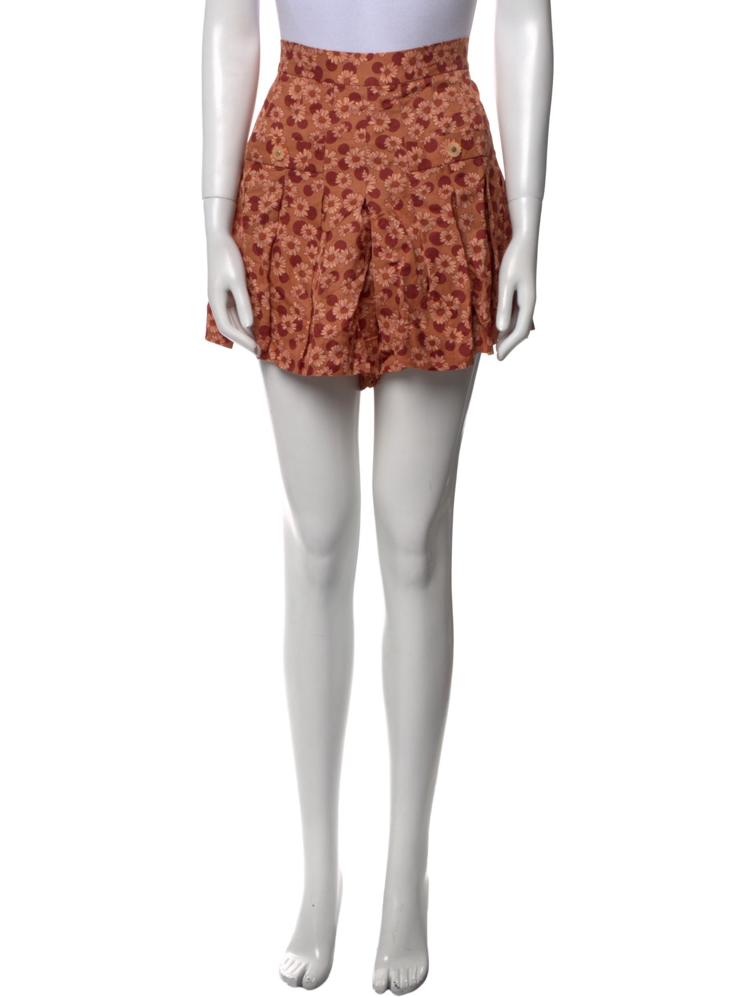 Sandro Floral Print Mini Shorts