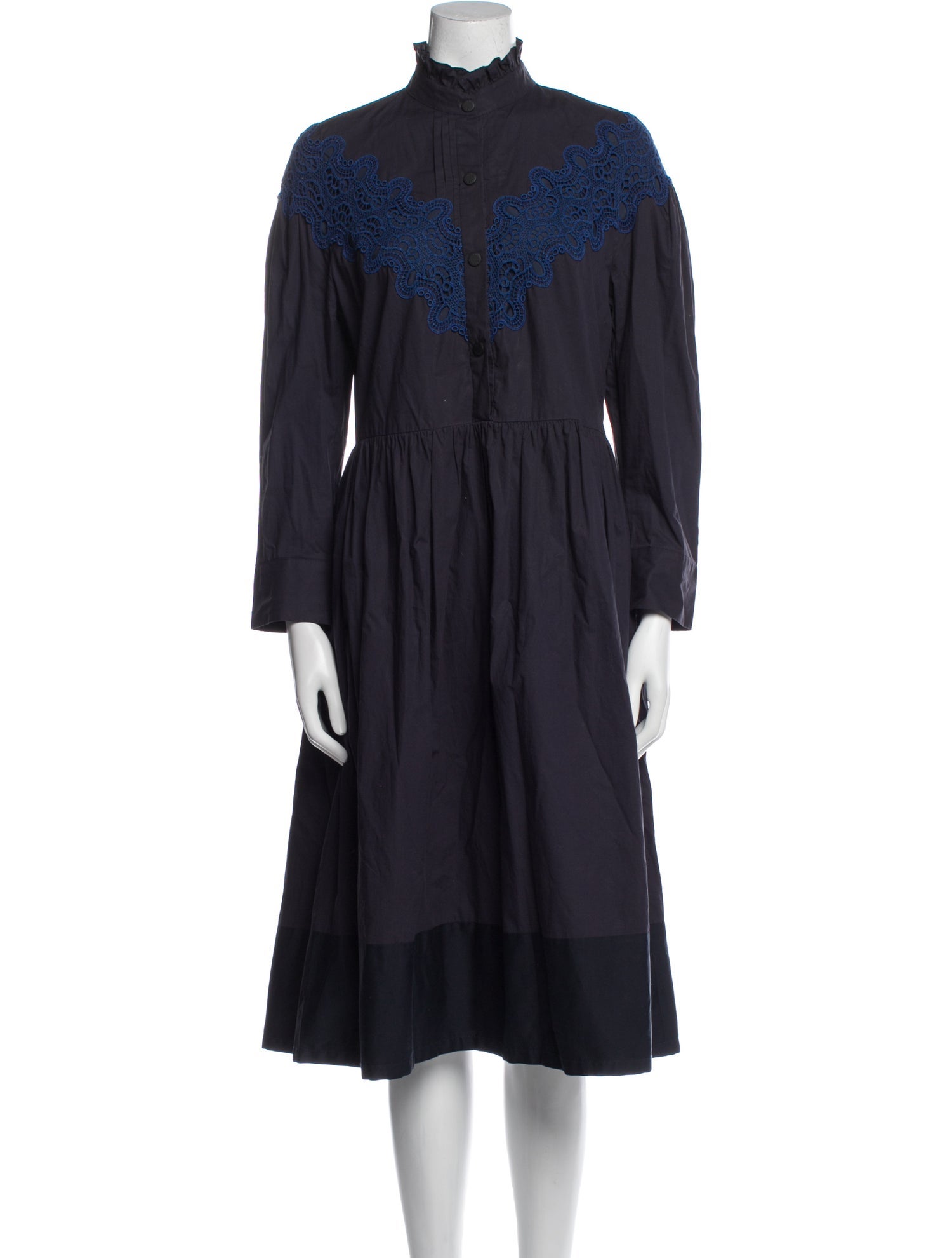 Sandro Mock Neck Midi Length Dress