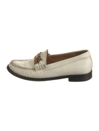 Sandro Embossed Leather Chain-Link Accents Loafers