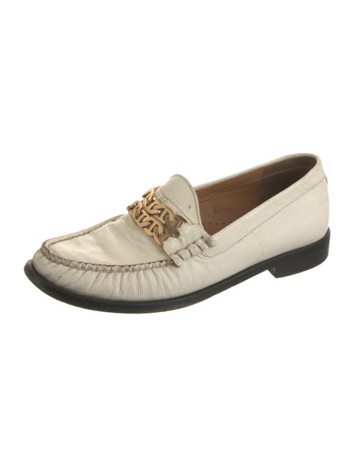 Sandro Embossed Leather Chain-Link Accents Loafers