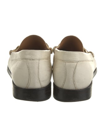 Sandro Embossed Leather Chain-Link Accents Loafers