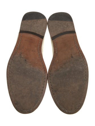 Sandro Embossed Leather Chain-Link Accents Loafers