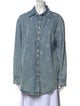 Sandro Printed Long Sleeve Button-Up Top