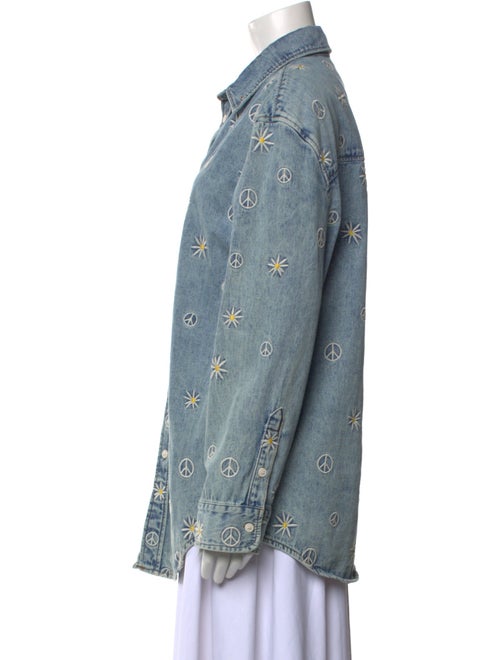 Sandro Printed Long Sleeve Button-Up Top