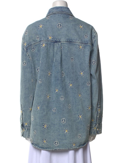 Sandro Printed Long Sleeve Button-Up Top