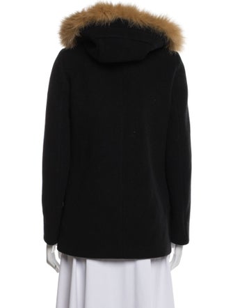 Sandro Wool Faux Fur Coat