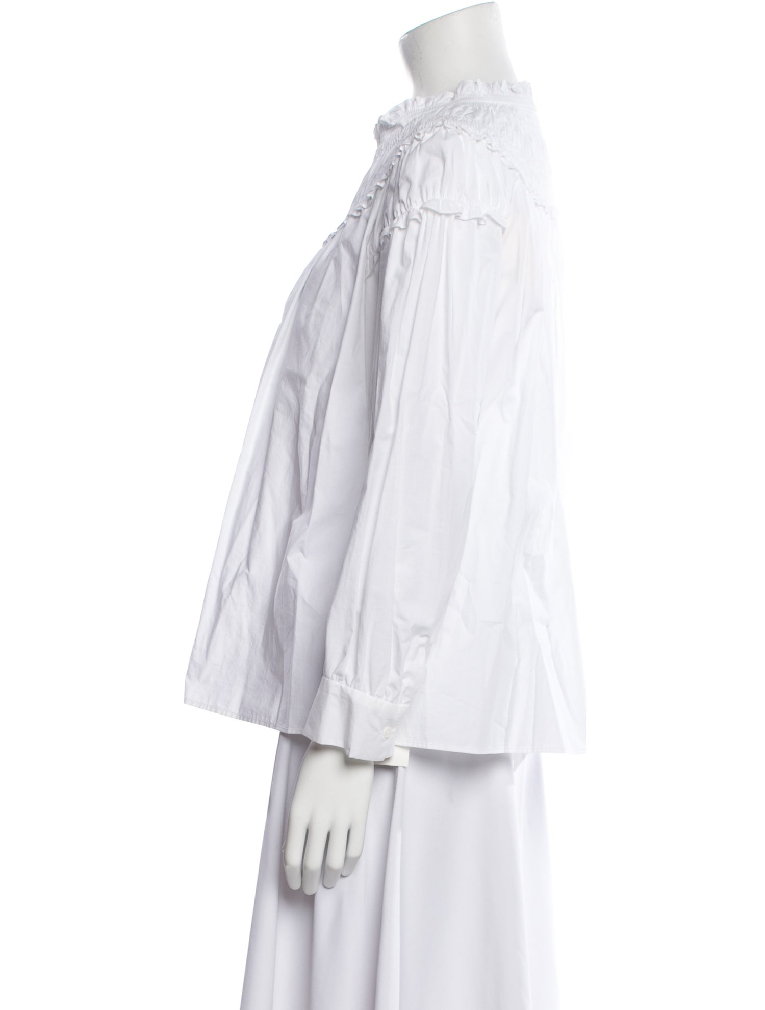 Sandro V-Neck Three-Quarter Sleeve Button-Up Top