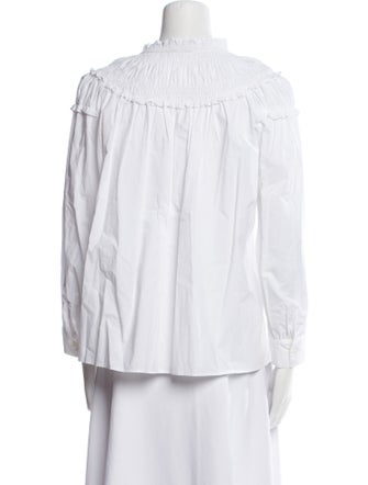 Sandro V-Neck Three-Quarter Sleeve Button-Up Top