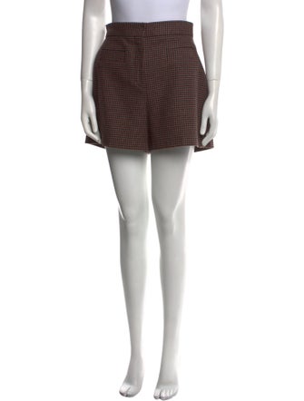 Sandro Plaid Print Mini Shorts
