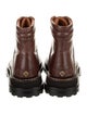 Sandro Leather Whipstitch Trim Combat Boots