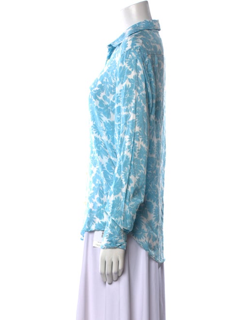 Sandro Printed Long Sleeve Button-Up Top