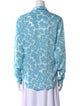 Sandro Printed Long Sleeve Button-Up Top