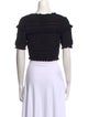 Sandro Square Neckline Short Sleeve Crop Top