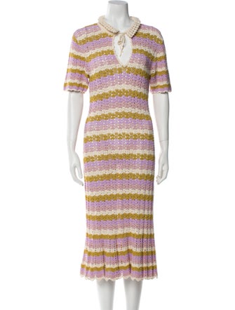 Sandro Striped Midi Length Dress
