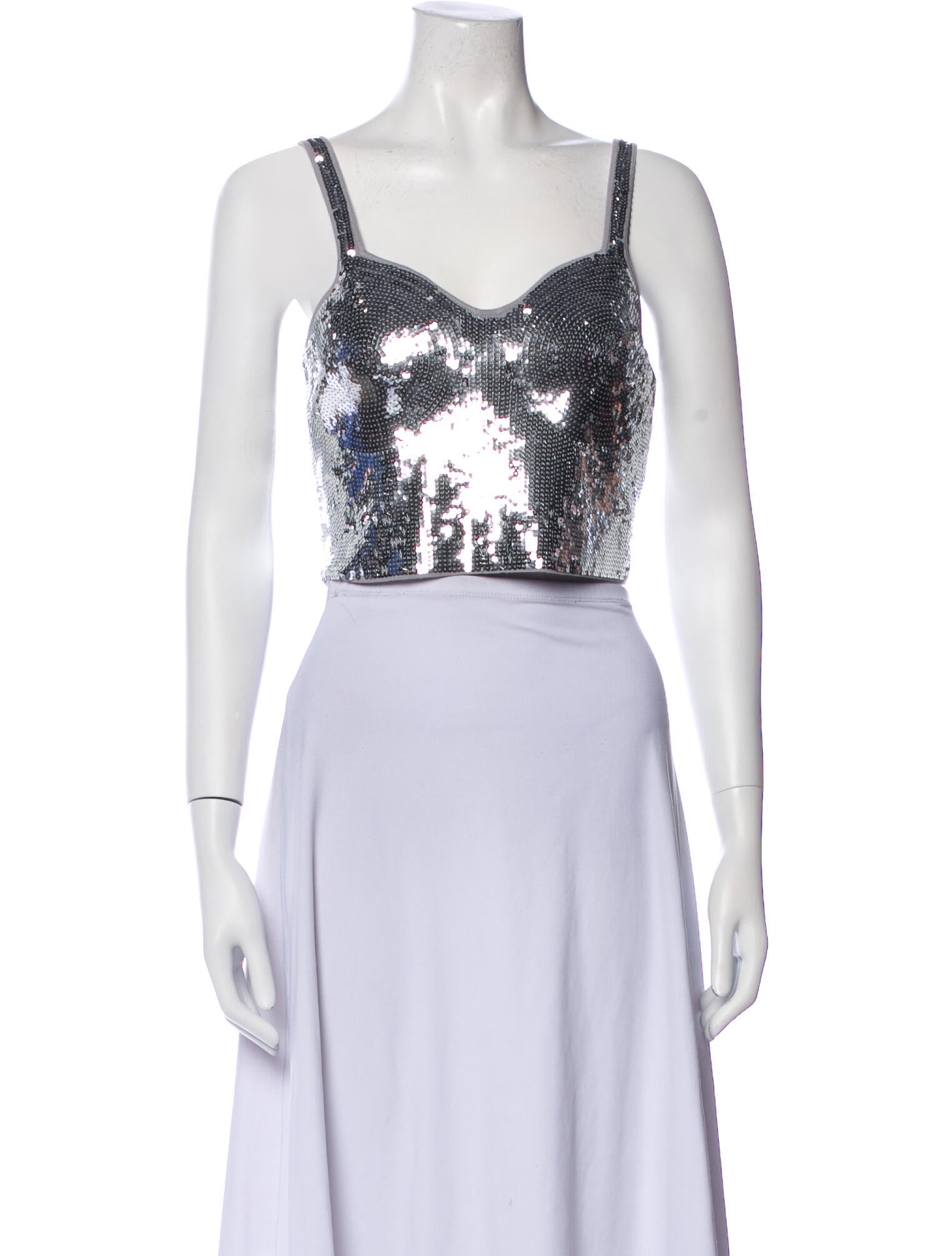 Sandro Floral Print Square Neckline Crop Top