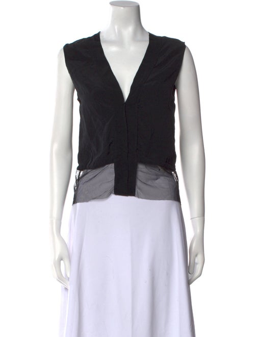 Sandro Silk V-Neck Crop Top