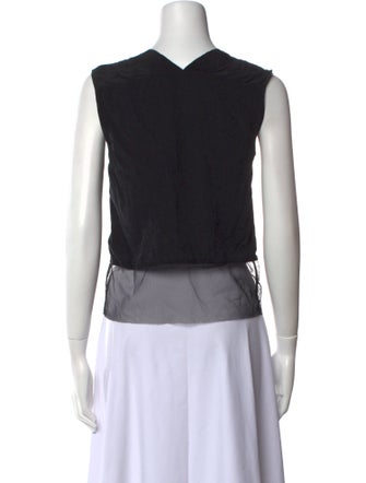 Sandro Silk V-Neck Crop Top