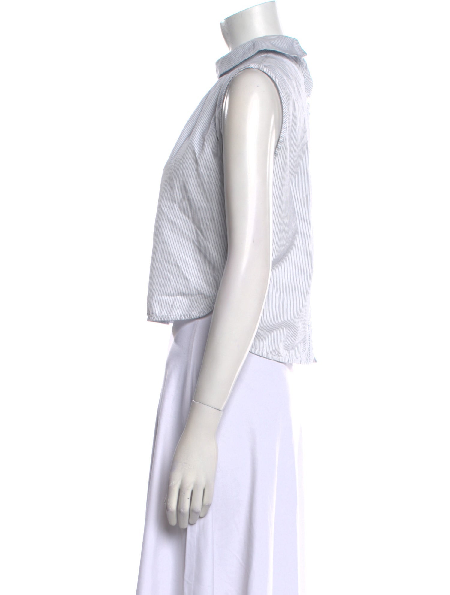 Sandro Striped Mock Neck Crop Top