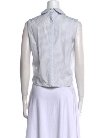 Sandro Striped Mock Neck Crop Top