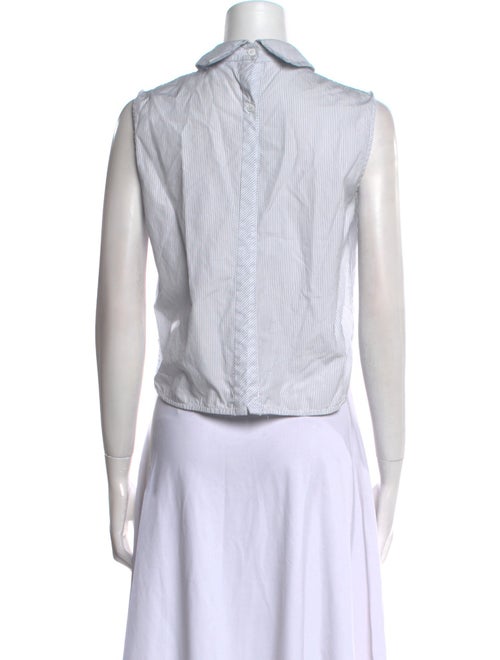 Sandro Striped Mock Neck Crop Top