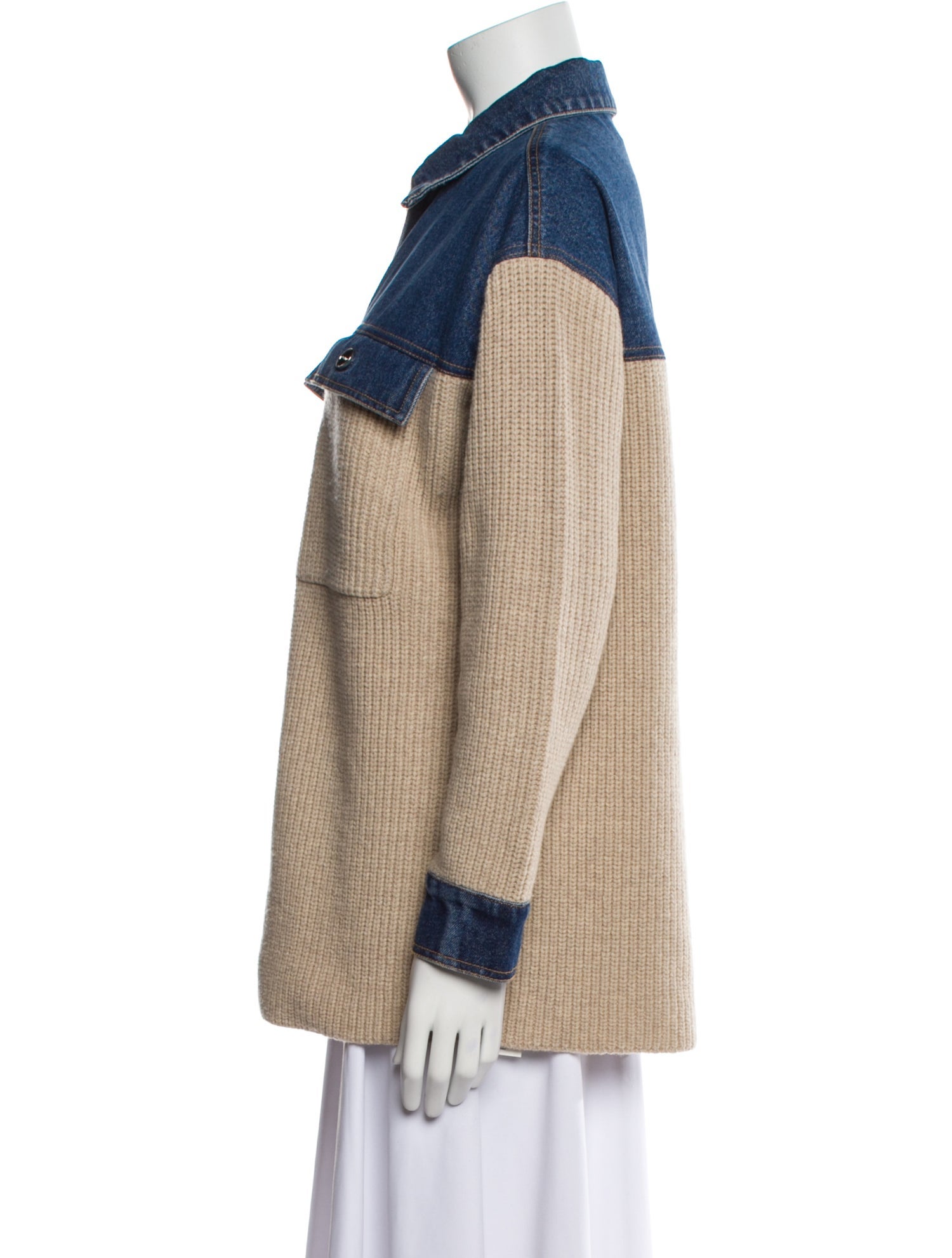 Sandro Wool Colorblock Pattern Jacket