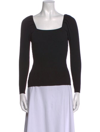 Sandro Square Neckline Long Sleeve Top