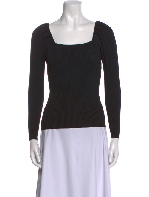 Sandro Square Neckline Long Sleeve Top