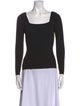 Sandro Square Neckline Long Sleeve Top