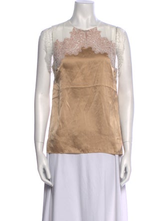 Sandro Silk Colorblock Pattern Top