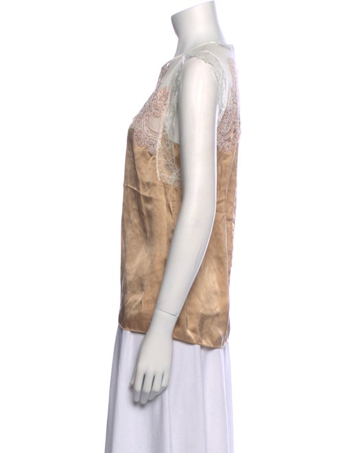 Sandro Silk Colorblock Pattern Top