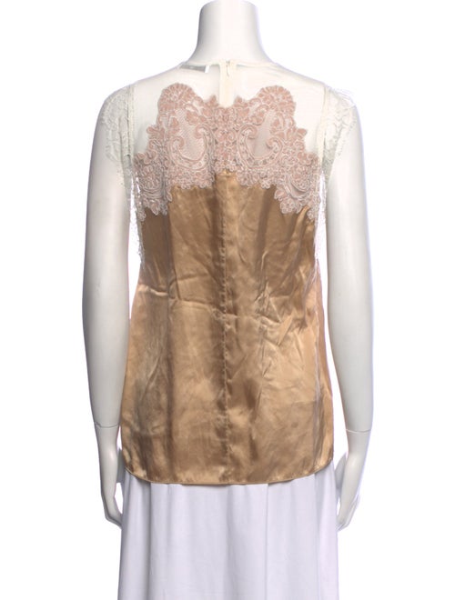 Sandro Silk Colorblock Pattern Top