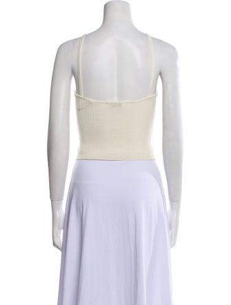 Sandro V-Neck Sleeveless Crop Top