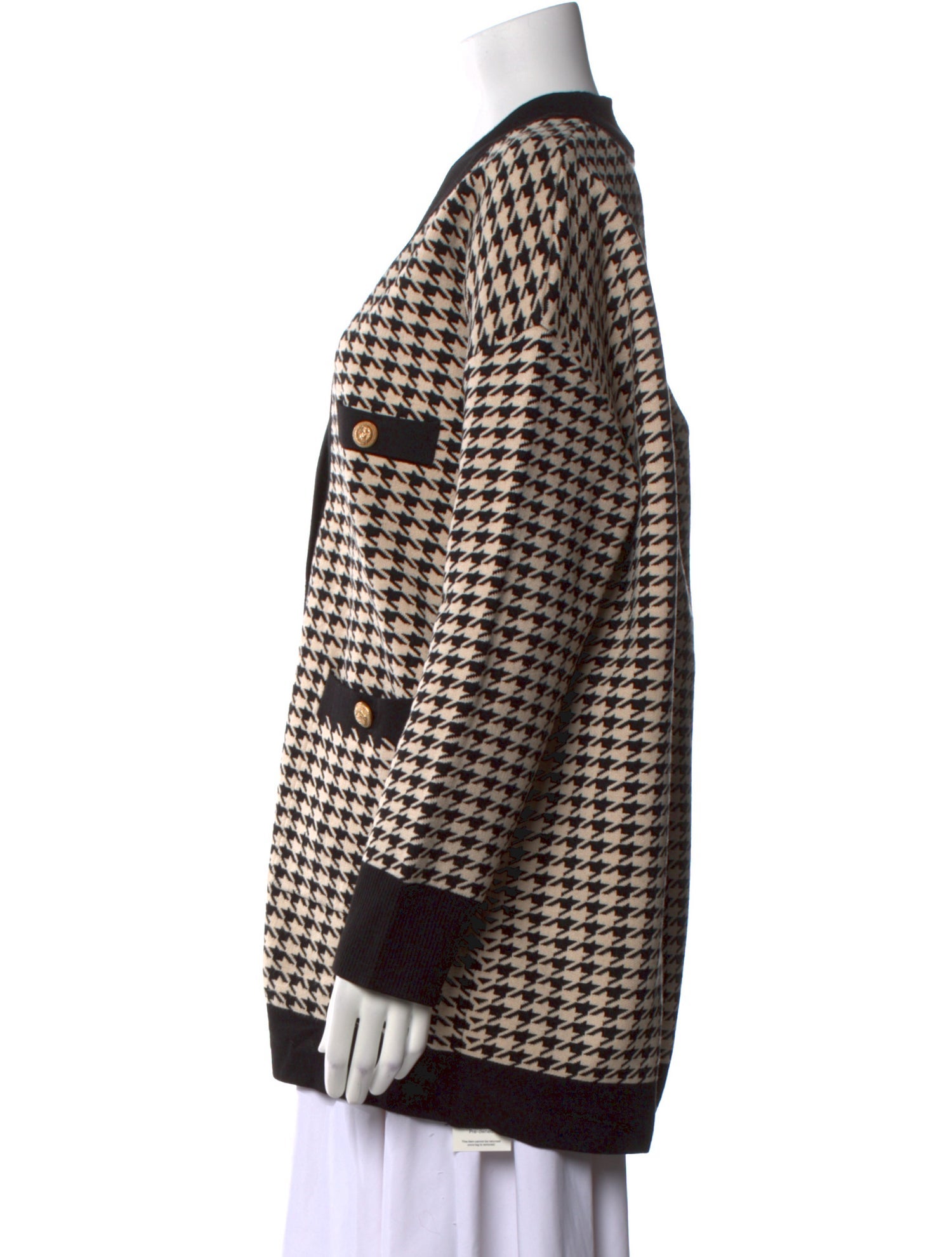 Sandro Houndstooth Print V-Neck Sweater