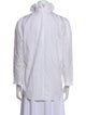Sandro Mock Neck Three-Quarter Sleeve Button-Up Top
